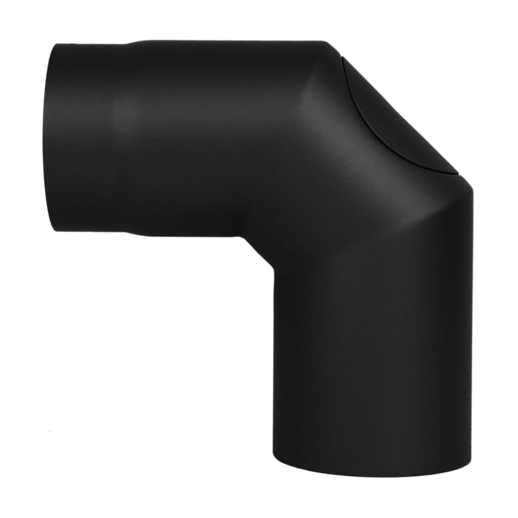 Ofenrohr-Bogen-90-grad-mit-Tür_Schwarz-Premium