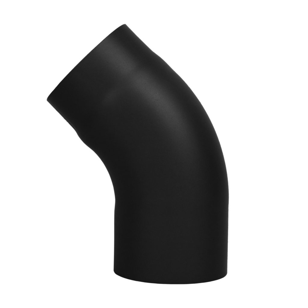 Ofenrohr-Fullformbogen-45-grad-gezogen-schwarz-Premium