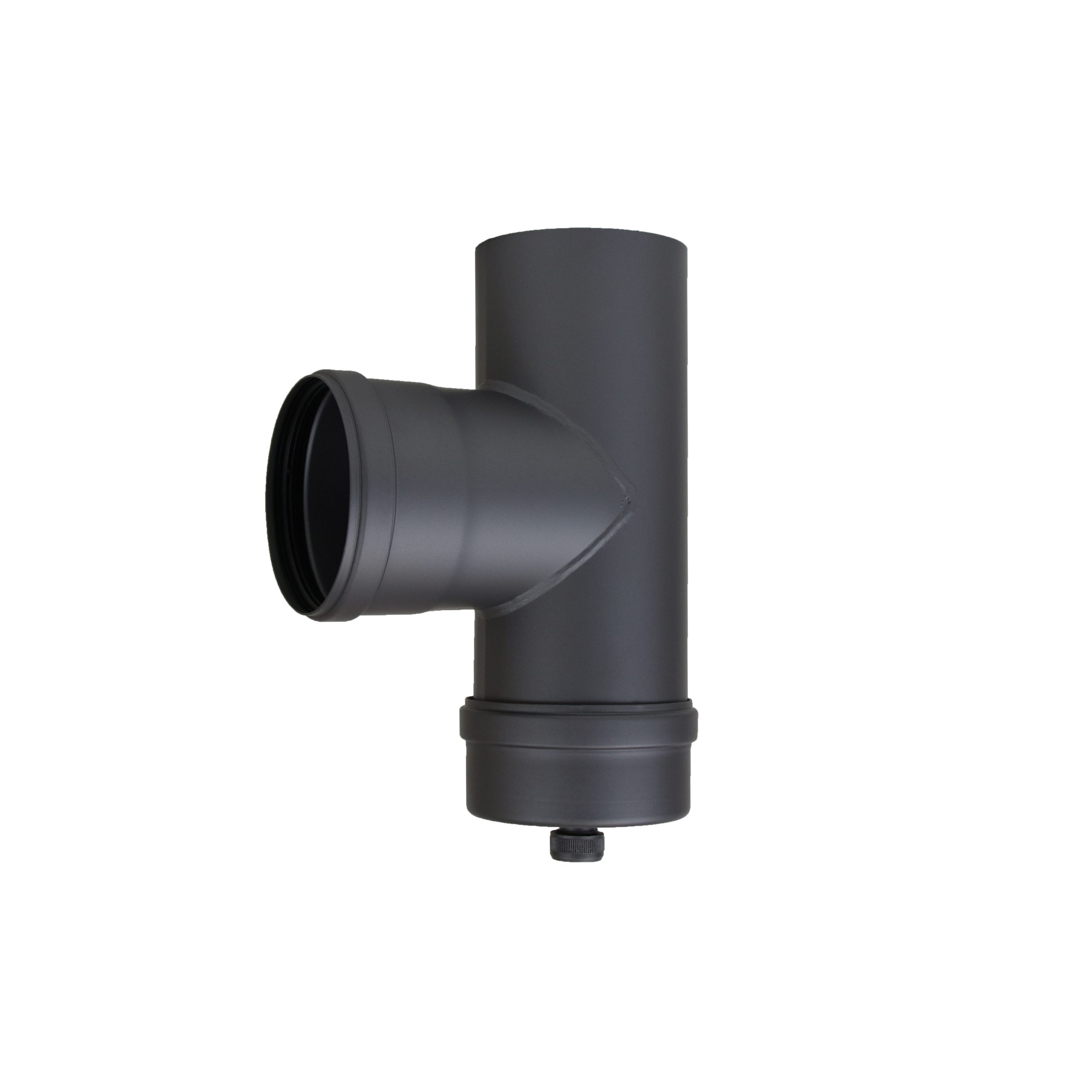 LANZZAS_Fire-Pelletrohr-T_Stück_mit_Kondensatkapsel-schwarz_metallic-b1